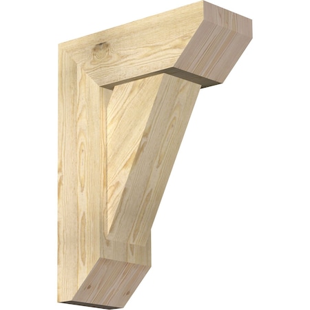 Ekena Millwork Traditional Slat Rough Sawn Bracket w/ Offset Brace, Douglas Fir, 8"W x 20"D x 28"H BKT0806X20X28TRA06RDF
